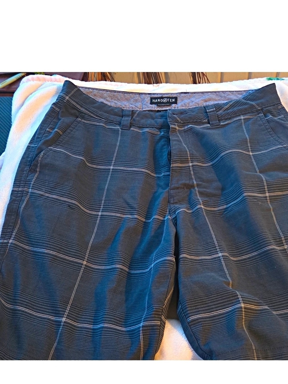 Hang Ten Men's Gray Plaid Chinos